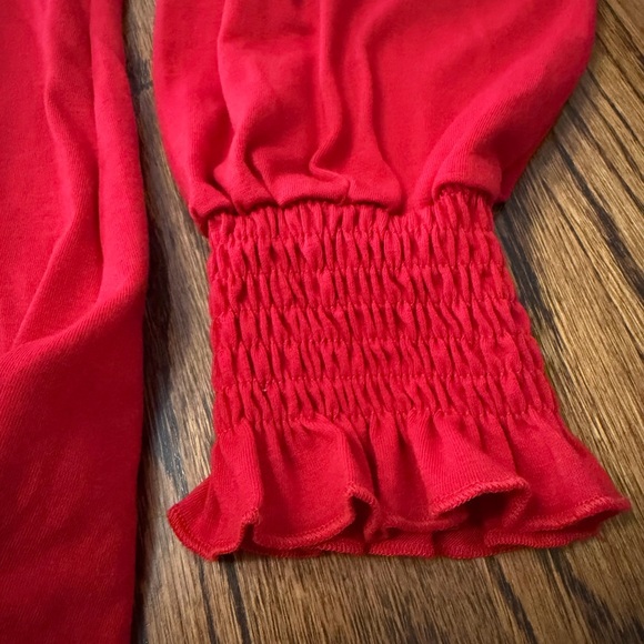 Romanstii Women’s Casual V-Neck Loose Puff Long Sleeve Tunic Top Red XL NWT - Picture 6 of 11